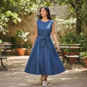 Anne Klein Blue Sleeveless Dress